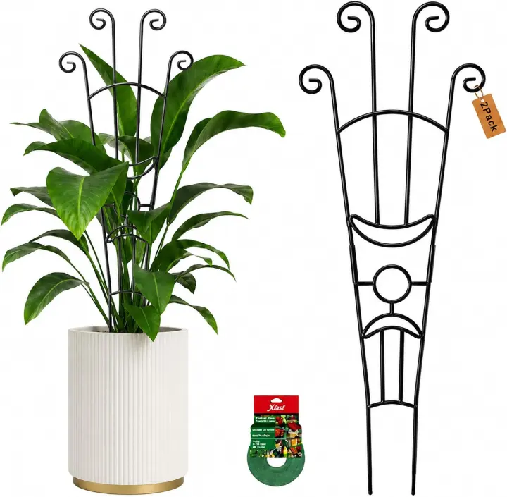 32.6in Expandable Metal Plant Trellis — Indoor/Outdoor Support (2-Pack)