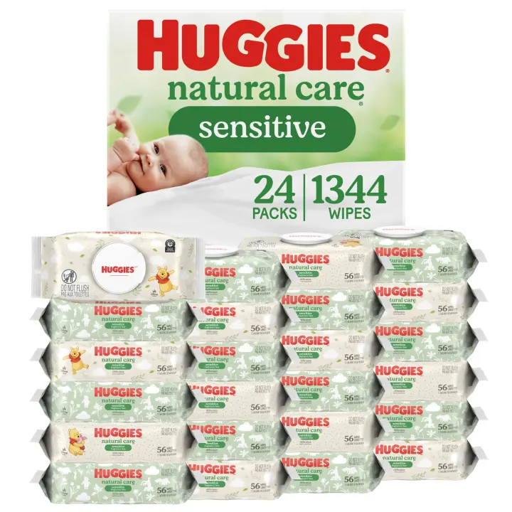 Huggies Natural Care Sensitive Unscented Baby Wipes — 24 Packs (1344)